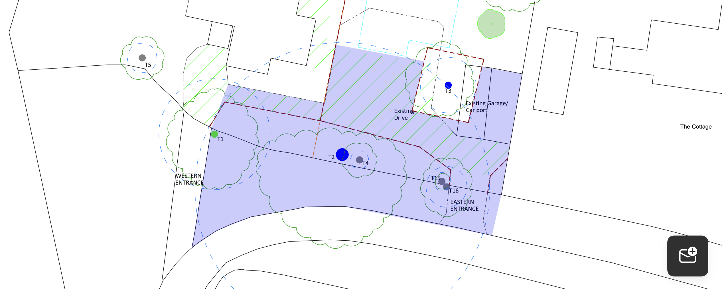 Map off trees on property grounds